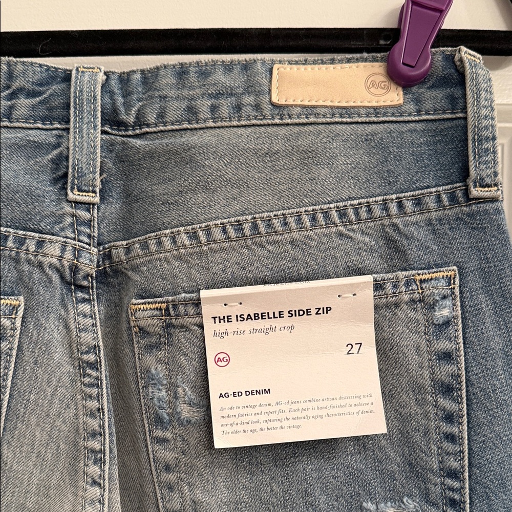 AG Adriano Goldschmied “The Isabelle Side Zip” - Relaxed Distressed Denim Jeans - Picture 5 of 5